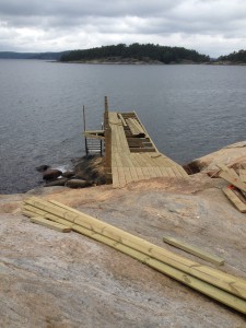 Åh-bryggan under byggnation. Juli 2015. Foto: Carina Etander Rimborg